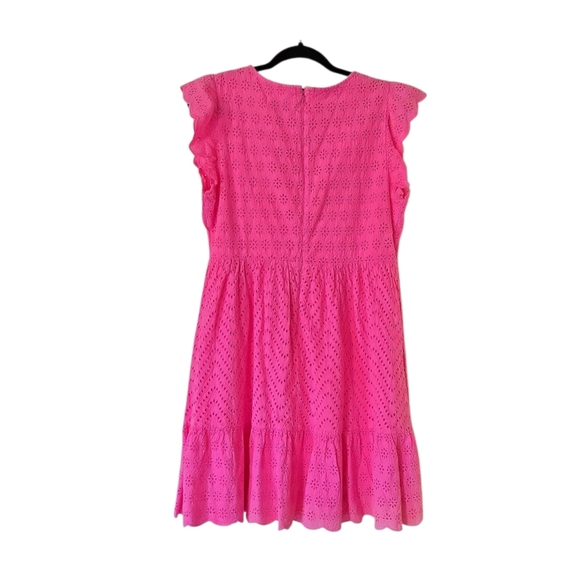Vineyard Vines Allamanda Pink Wave Floral Eyelet Dress Size 12 - Picture 5 of 11